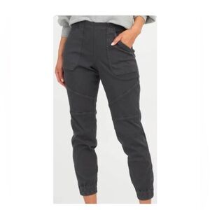Spanx Stretch Twill Cargo Jogger Pants in Gray Size Large